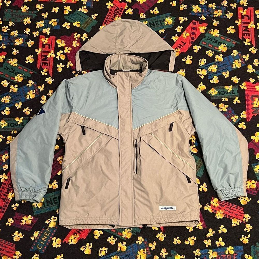 Mens VTG’ 90s LIQUID BLUE Hooded Weatherproof Insulated Jacket / Size Medium